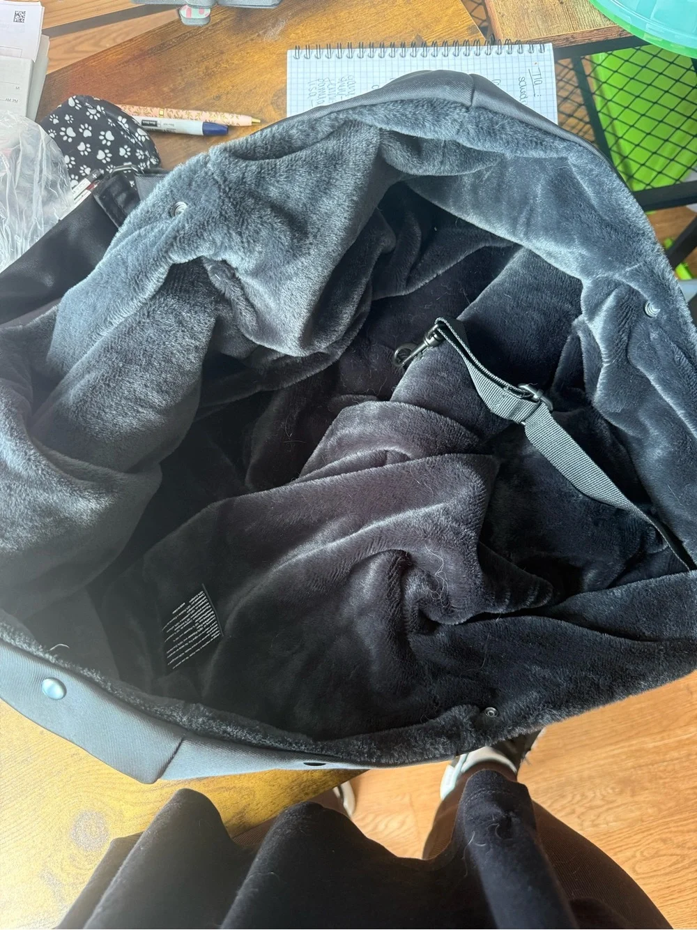 Black Crossbody Dog Carrier Sling - Cozy Hands-Free Pet Bag